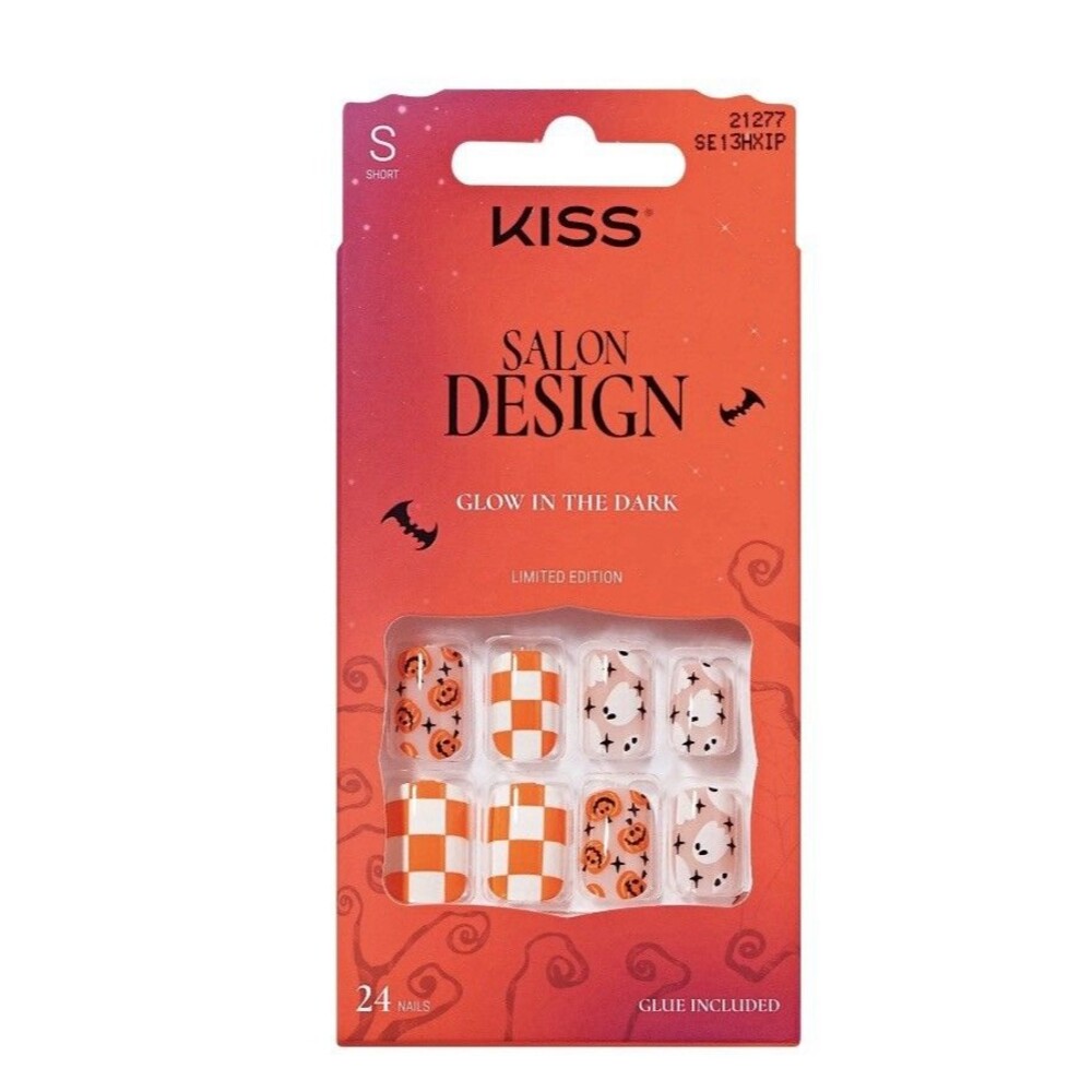 KISS Salon Design Limited Edition Halloween Press On Glow Nails Fright Festival
